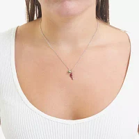 Sparkle Allure Womens Red Crystal 14K Gold Over Brass Pure Silver Over Brass Heart Pendant Necklaces
