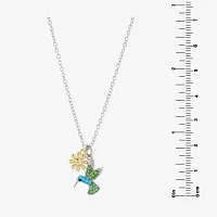 Sparkle Allure Womens Multi Color Crystal 14K Gold Over Brass Pure Silver Over Brass Flower Pendant Necklaces