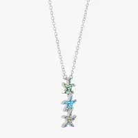 Sparkle Allure Starfish Crystal 14K Gold Over Brass Pure Silver Over Brass 16 Inch Cable Pendant Necklace