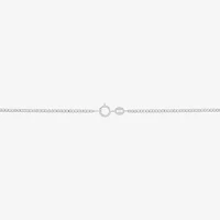 14K White Gold 18 Inch Hollow Bead Chain Necklace