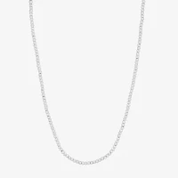 14K White Gold 18 Inch Hollow Bead Chain Necklace