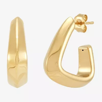 14K Gold 21.8mm Triangle Hoop Earrings