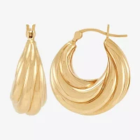 14K Gold 20mm Round Hoop Earrings