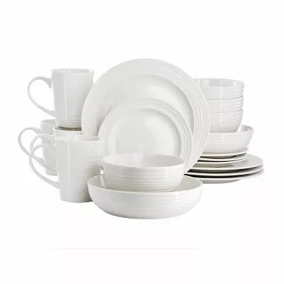 Elama Nikki Ribbed 18-pc. Porcelain Dinnerware Set