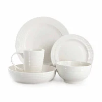 Elama Nikki Ribbed 18-pc. Porcelain Dinnerware Set