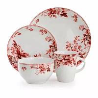 Elama Traditional Rose 16-pc. Stoneware Dinnerware Set