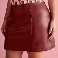 Bold Elements x Ally Brooke Womens Plus High Rise A-Line Skirt