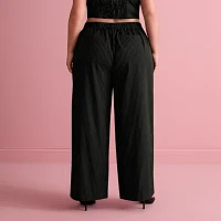 Bold Elements x Ally Brooke Womens Plus Wide Leg Pleated Pant