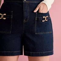 Bold Elements x Ally Brooke Womens-Plus High Rise Denim Short