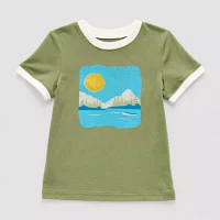 Okie Dokie Toddler & Little Boys Crew Neck Short Sleeve Graphic T-Shirt