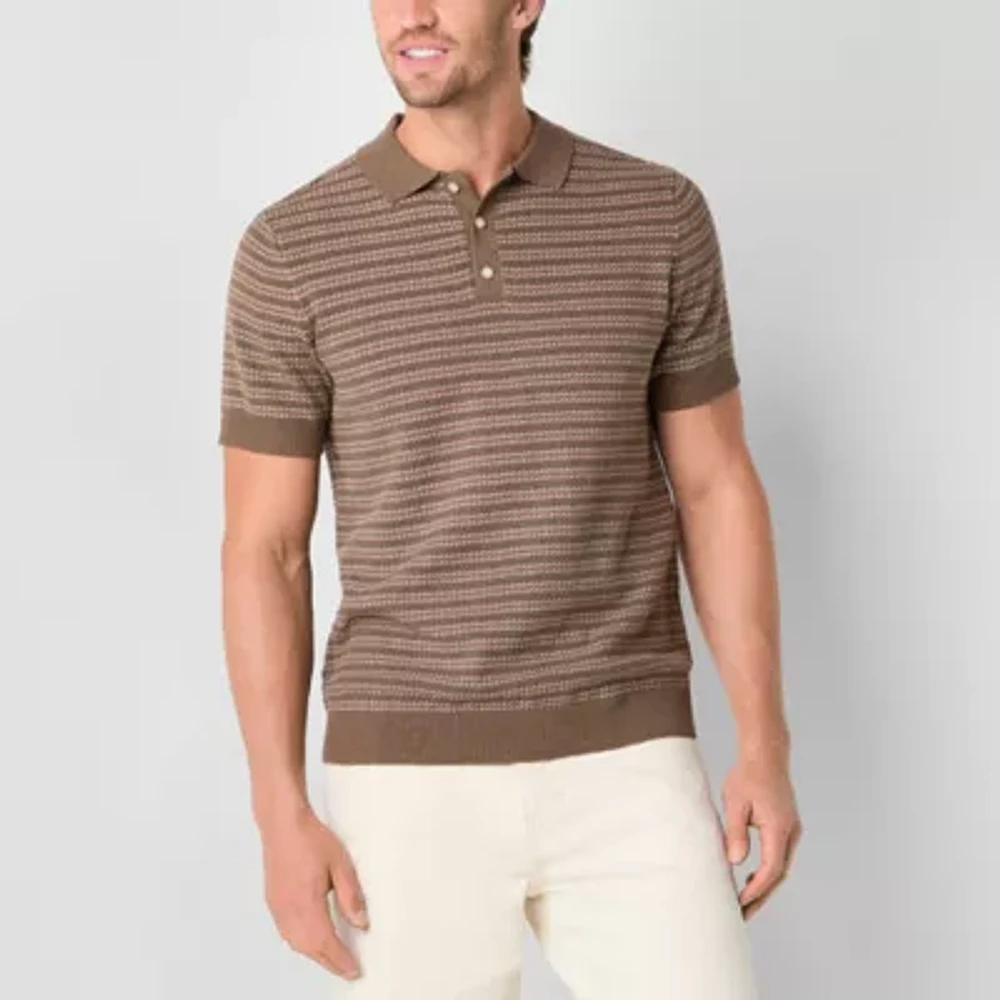 mutual weave Mens Regular Fit Short Sleeve Polo Shirt