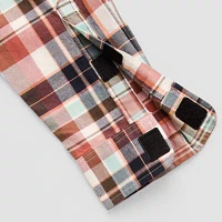 mutual weave Mens Easy-on + Easy-off Regular Fit Long Sleeve Plaid Button-Down Shirt