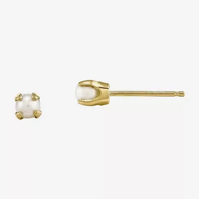 3mm Cultured Freshwater Pearl 14K Yellow Gold Stud Earrings