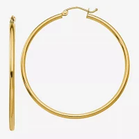 14K Gold 45mm Round Hoop Earrings