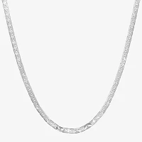 Made in Italy Sterling Silver Inch Solid Curb Chain Necklace