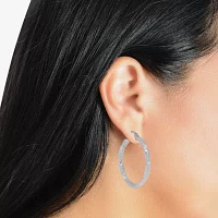 Sterling Silver 30mm Round Hoop Earrings