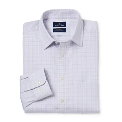 Stafford Slim Sweat Repel Mens Fit Long Sleeve Dress Shirt