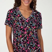 Cuddl Duds Womens 2-pc. V-Neck Short Sleeve Capri Pajama Set