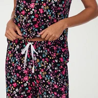 Cuddl Duds Womens 2-pc. V-Neck Short Sleeve Capri Pajama Set