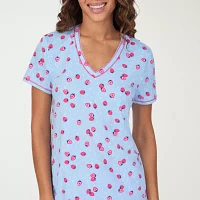 Cuddl Duds Womens V-Neck Short Sleeve 2-pc. Pajama Sets