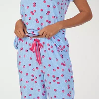 Cuddl Duds Womens V-Neck Short Sleeve 2-pc. Pajama Sets