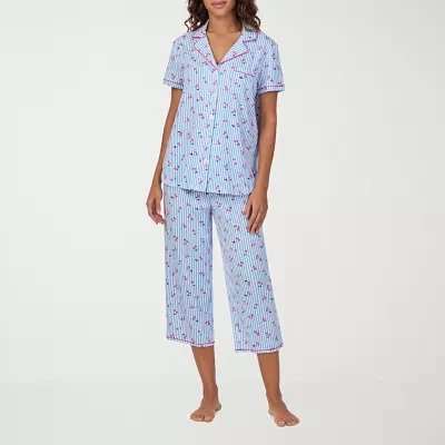 Cuddl Duds Womens 2-pc. Short Sleeve Capri Pajama Set