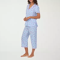 Cuddl Duds Womens 2-pc. Short Sleeve Capri Pajama Set