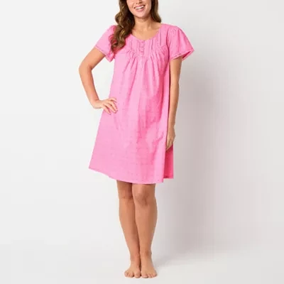Adonna Womens Short Sleeve Scoop Neck Nightgown