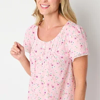 Adonna Womens Short Sleeve Scoop Neck Nightgown