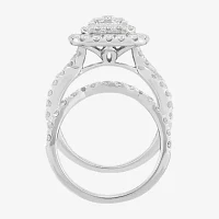 Womens 3 CT. T.W. Natural White Diamond 10K White Gold Bridal Set