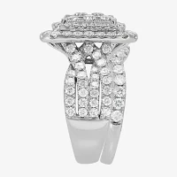 Womens 3 CT. T.W. Natural White Diamond 10K White Gold Bridal Set