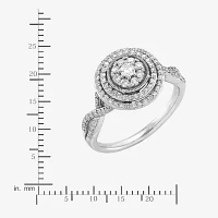 Womens 1/2 CT. T.W. Natural White Diamond 10K White Gold Round Engagement Ring