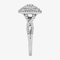 Womens 1/2 CT. T.W. Natural White Diamond 10K White Gold Round Engagement Ring