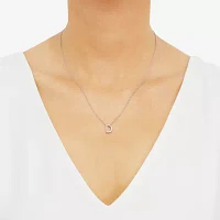 "D" Womens 1/10 CT. T.W. Natural White Diamond Sterling Silver Pendant Necklaces