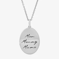 Mother And Baby Womens Genuine White Mother Of Pearl 10K Gold Sterling Silver Heart Round Pendant Necklace