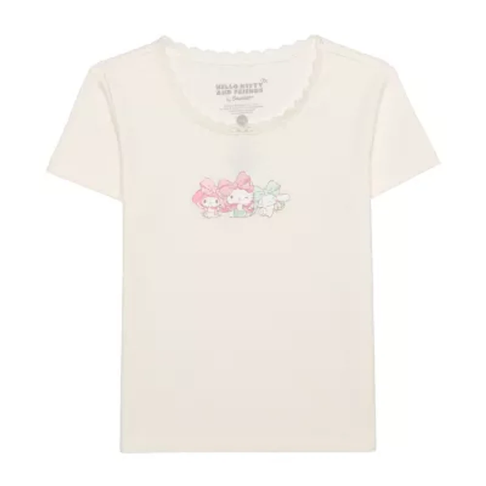 Little & Big Girls Crew Neck Short Sleeve Hello Kitty Graphic T-Shirt