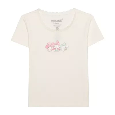 Little & Big Girls Crew Neck Short Sleeve Hello Kitty Graphic T-Shirt