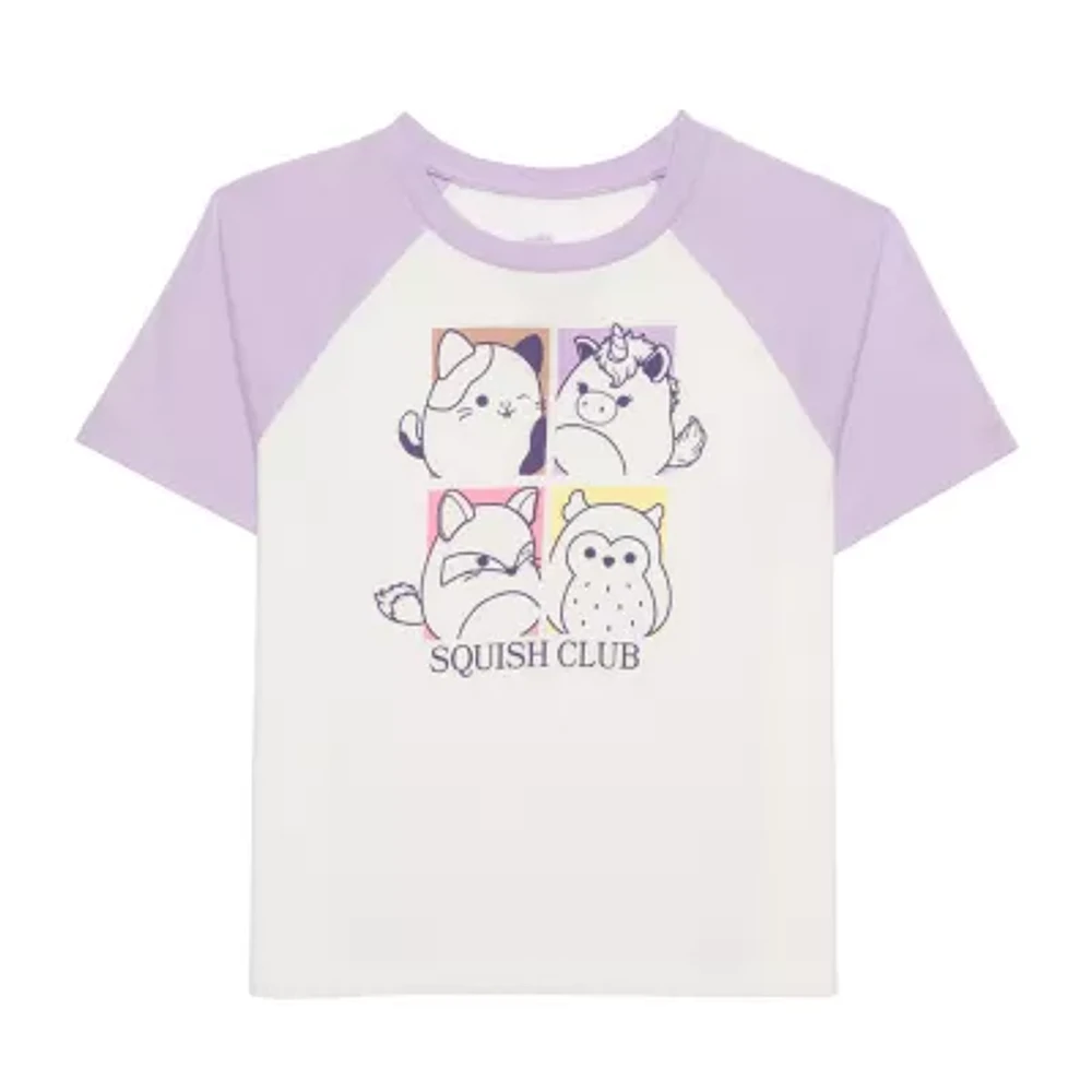 Little & Big Girls Crew Neck Short Sleeve Squishmallows Graphic T-Shirt