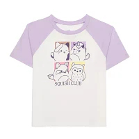 Little & Big Girls Crew Neck Short Sleeve Squishmallows Graphic T-Shirt