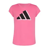 adidas Big Girls Crew Neck Short Sleeve Graphic T-Shirt