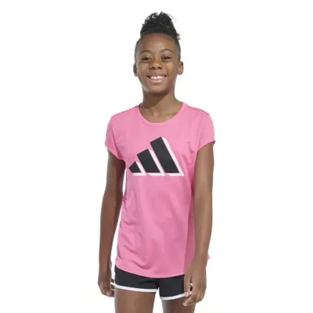 adidas Big Girls Crew Neck Short Sleeve Graphic T-Shirt