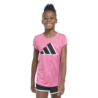 adidas Big Girls Crew Neck Short Sleeve Graphic T-Shirt