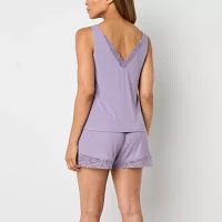 Ambrielle Womens Sleeveless V-Neck 2-pc. Shorts Pajama Set