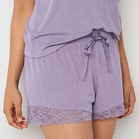 Ambrielle Womens Sleeveless V-Neck 2-pc. Shorts Pajama Set