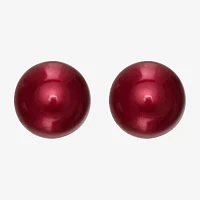 Dyed Cultured Freshwater Pearl Sterling Silver 10mm Round Stud Earrings