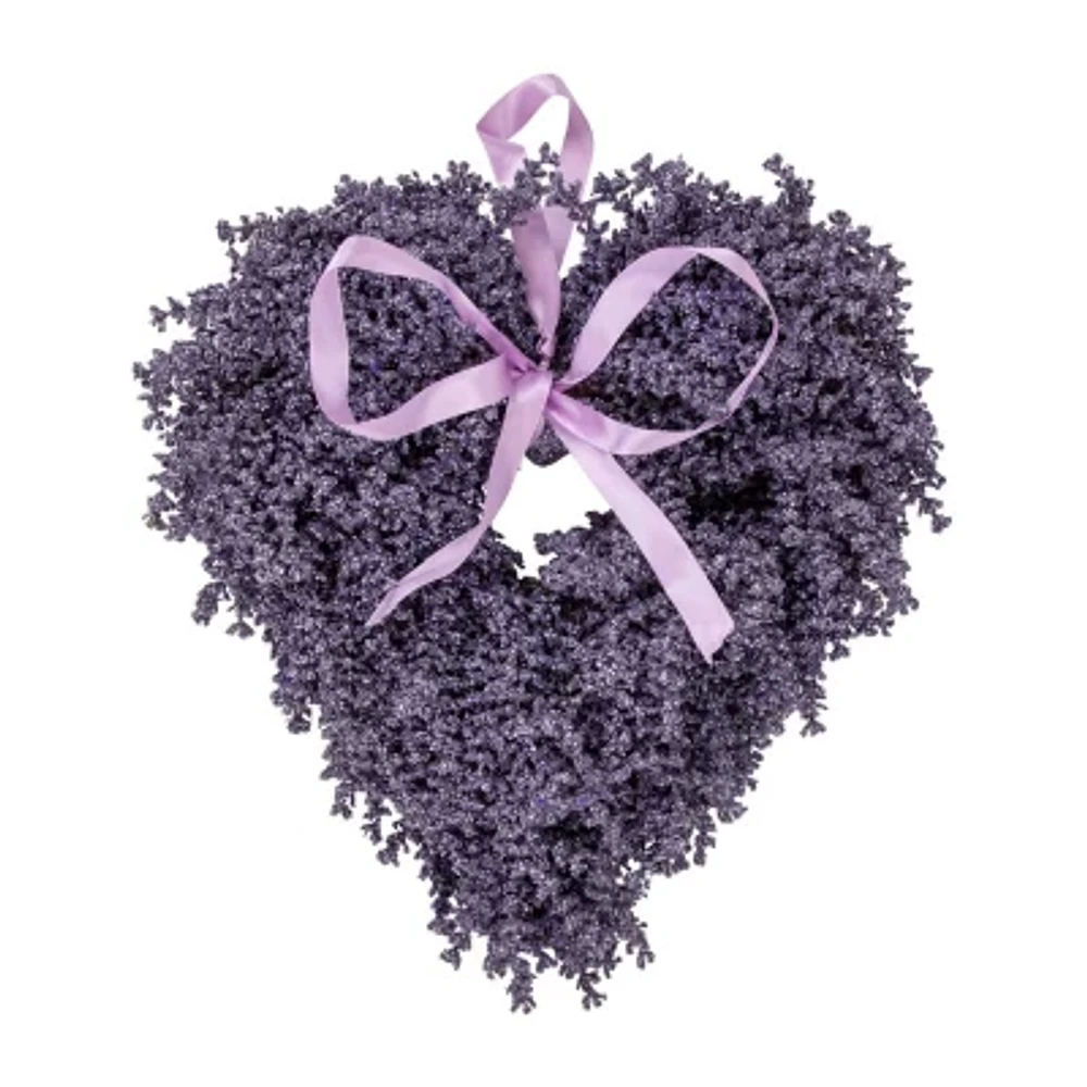 Northlight Lavender Heart Spring Wreath