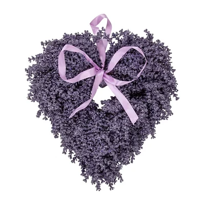 Northlight Lavender Heart Spring Wreath