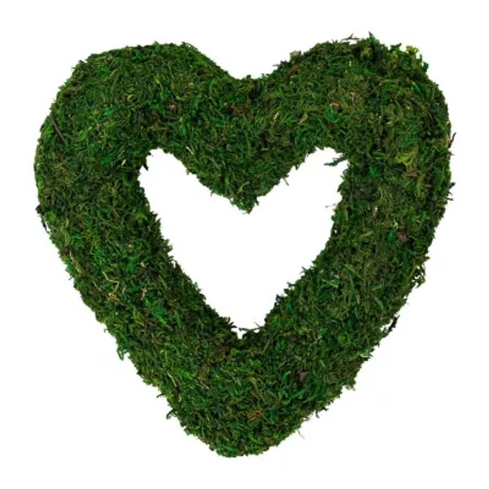 Northlight Reindeer Moss Heart Wreath