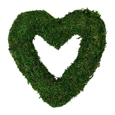 Northlight Reindeer Moss Heart Indoor Wreath