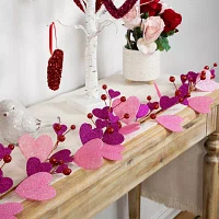 Northlight Glittered Hearts And Berries Valentines Day Indoor Garland